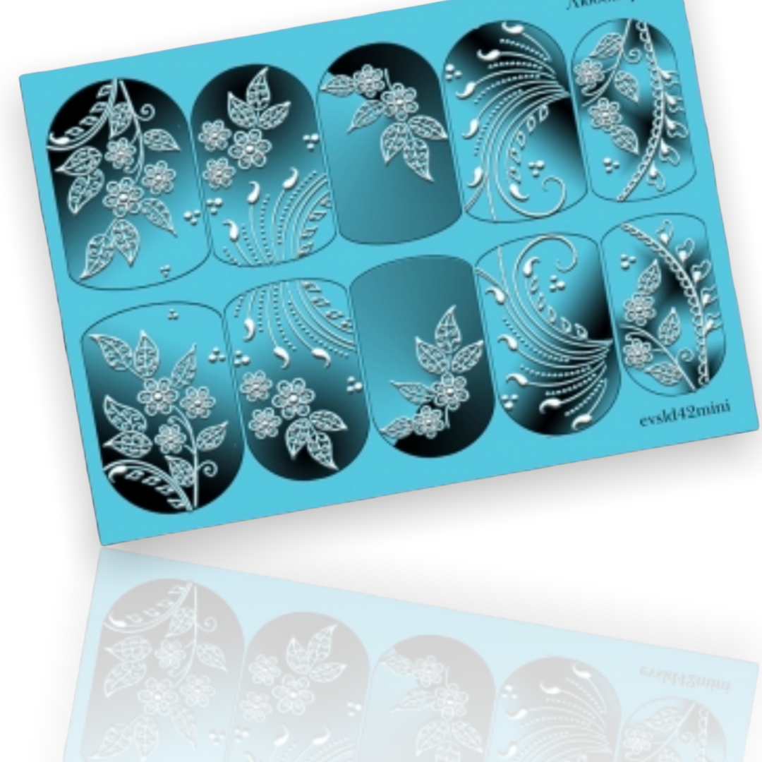 3D & Airbrush Nail Art Slider „Blumenranke“