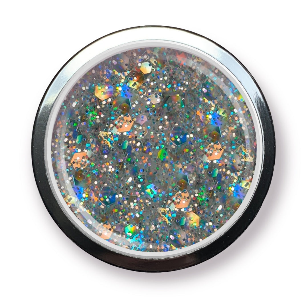 LED/UV Glitter Gel "Solaris Silver"